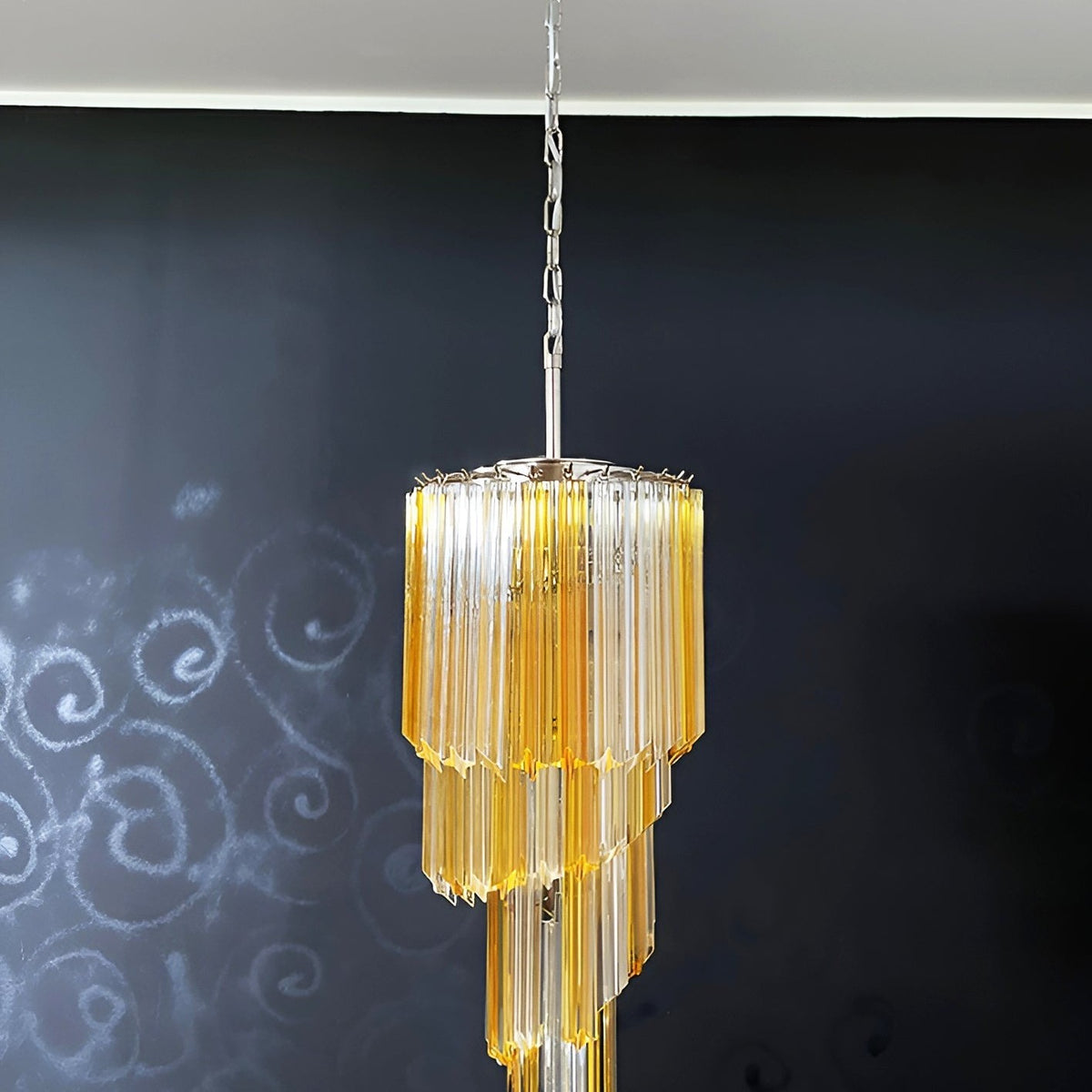 Spiral Prism Glass Chandelier