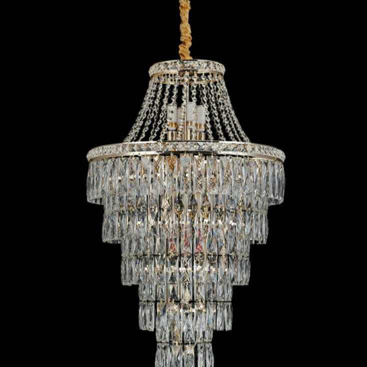 Magnificent Extra Large Foyer Hall Chandelier Tiered Crystal Ceiling Lighting Fixture For Living Room Decor
