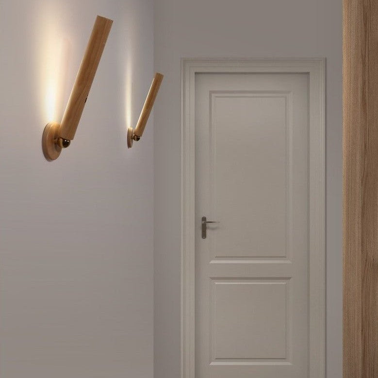 Deniselamp® Minimalistic Wooden Wall Lamp in Nordic Style