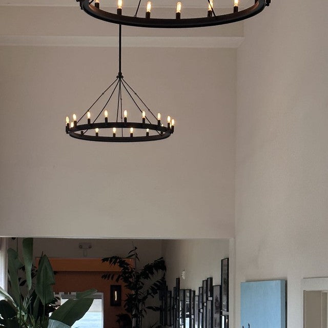 Camilo Vintage Candelabra 2-Tier Round Chandelier