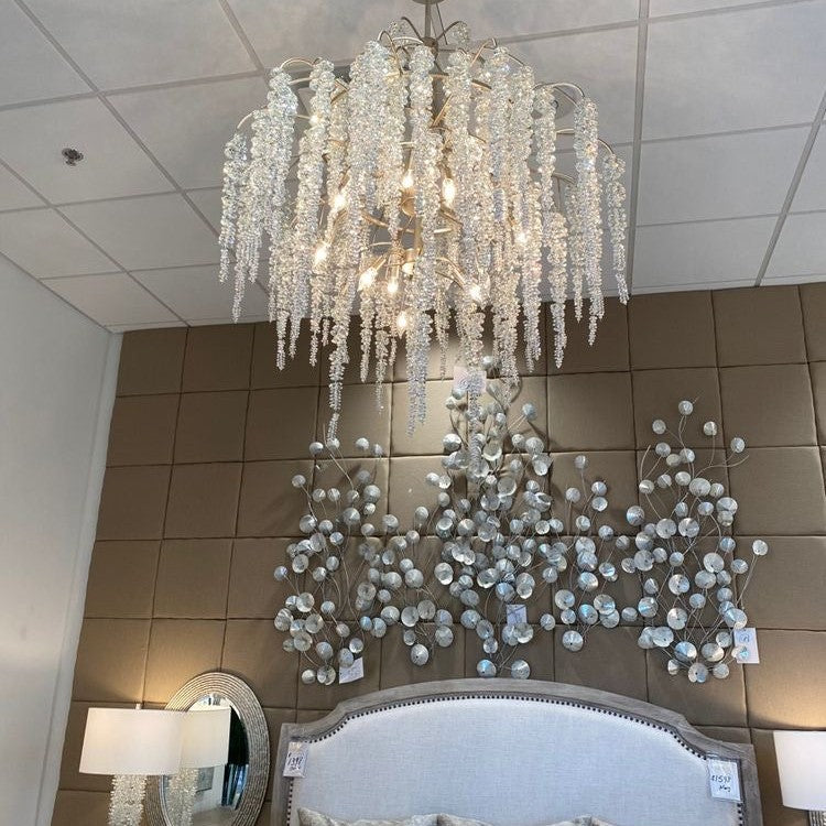 Light Luxury Elegant Sliver Flower Branch Chandelier For Living/Dinning/Bedroom Room/Hallway
