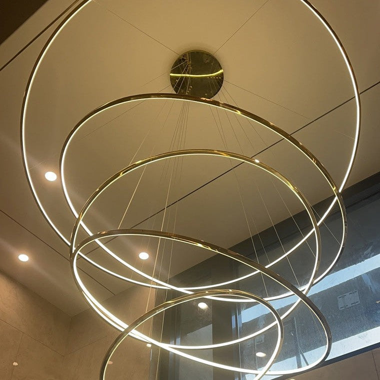 WOMO Large Tiered Ring LED Foyer Chandelier-WM2160