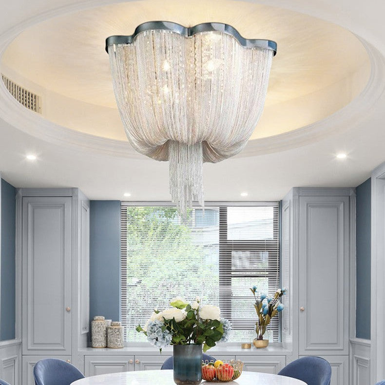 Tassel chandelier Silver 6/8 Lights