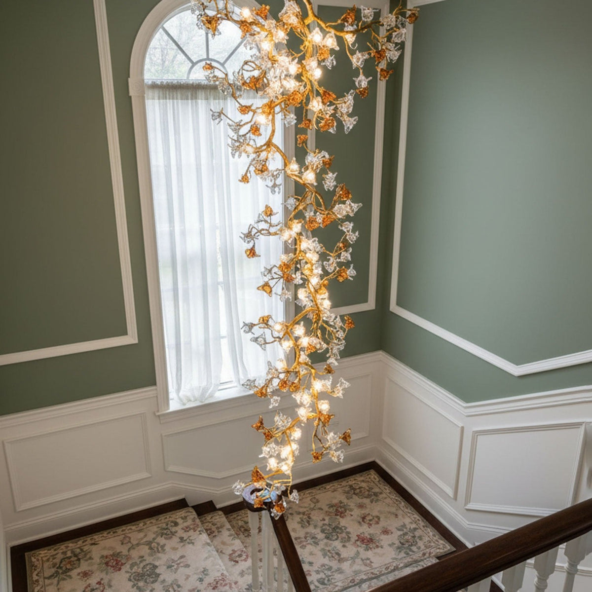 Brass Maple Branch Chandelier