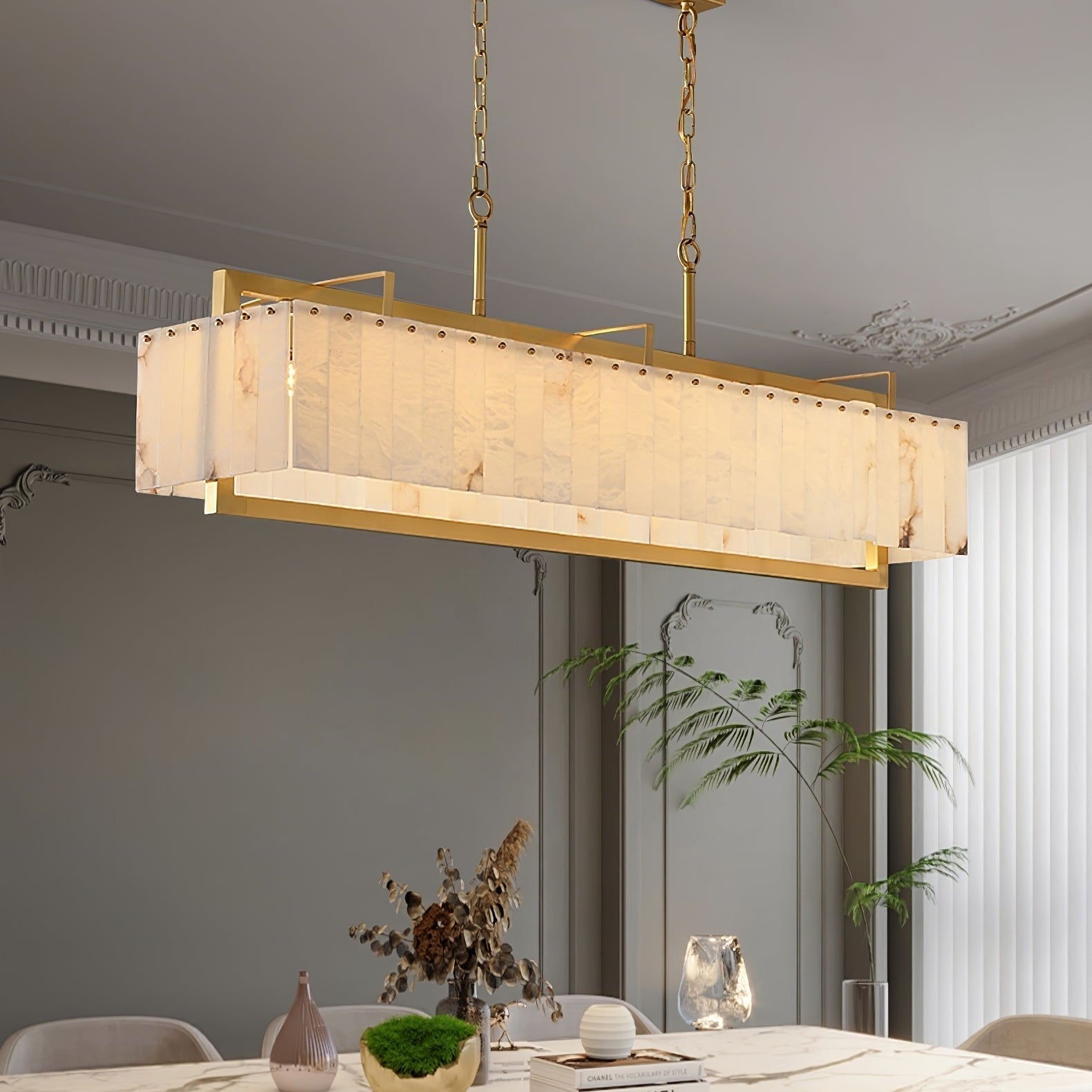 Hexa Alabaster Chandelier
