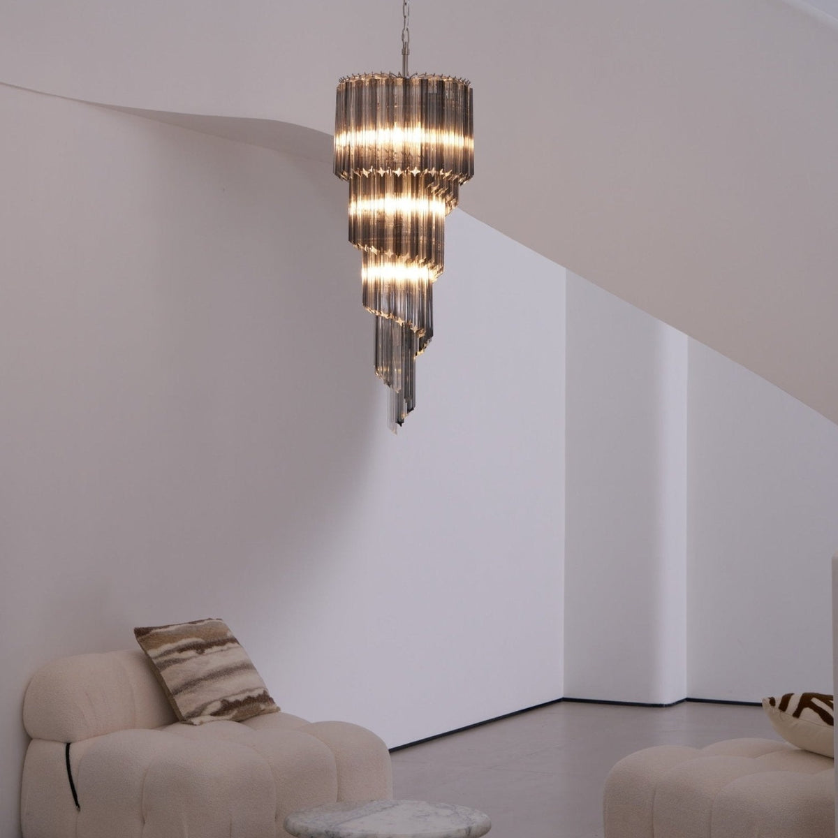 Lucente Noir Spiral Chandelier