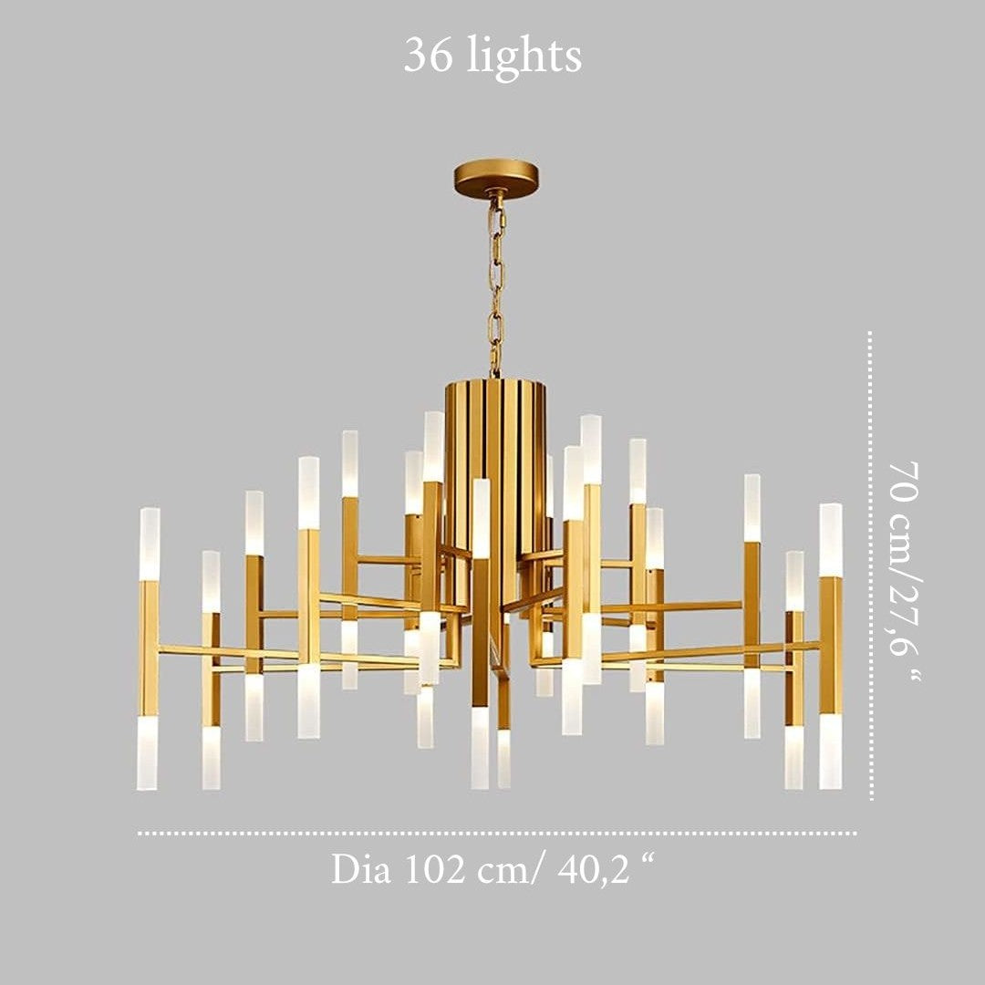 Deniselamp® Gold/Black Postmodern LED Chandelier For Living Room, Lobby, Restaurant