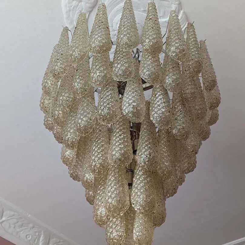 Murano Chandelier – Drop – 75 glasses – Amber