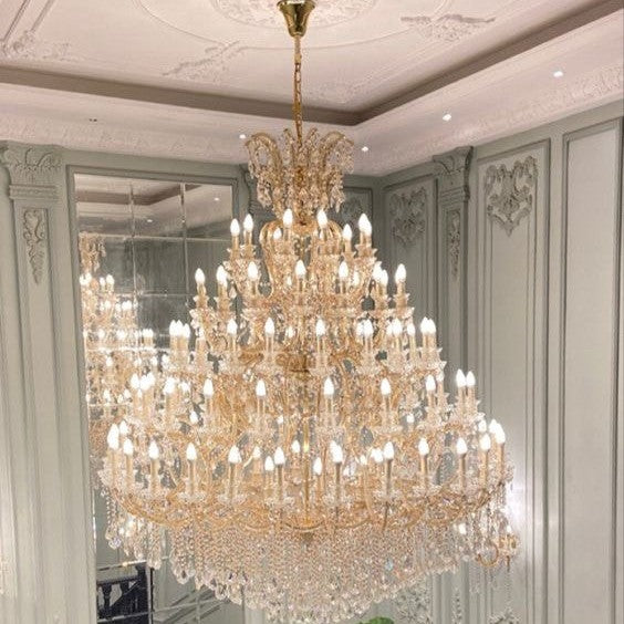 Extra Large Multi-tiered Candle Light Crystal Chandelier for Hotel/Restaurant