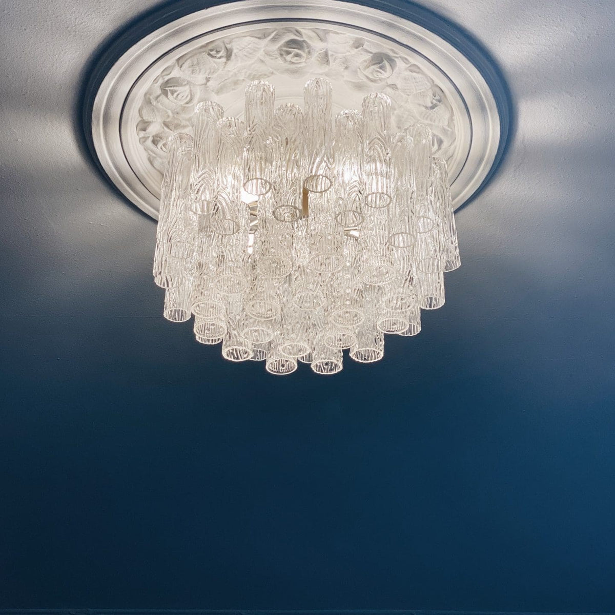 Vintage – Murano chandelier for Venini – 1970 – Transparent