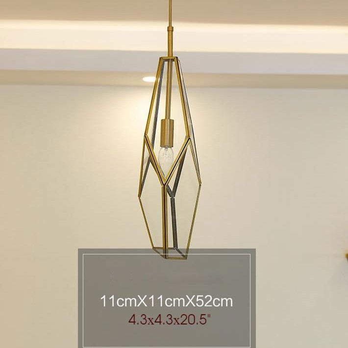 Deniselamp® Gold Art Deco Diamond Pendant Lamp & Chandelier
