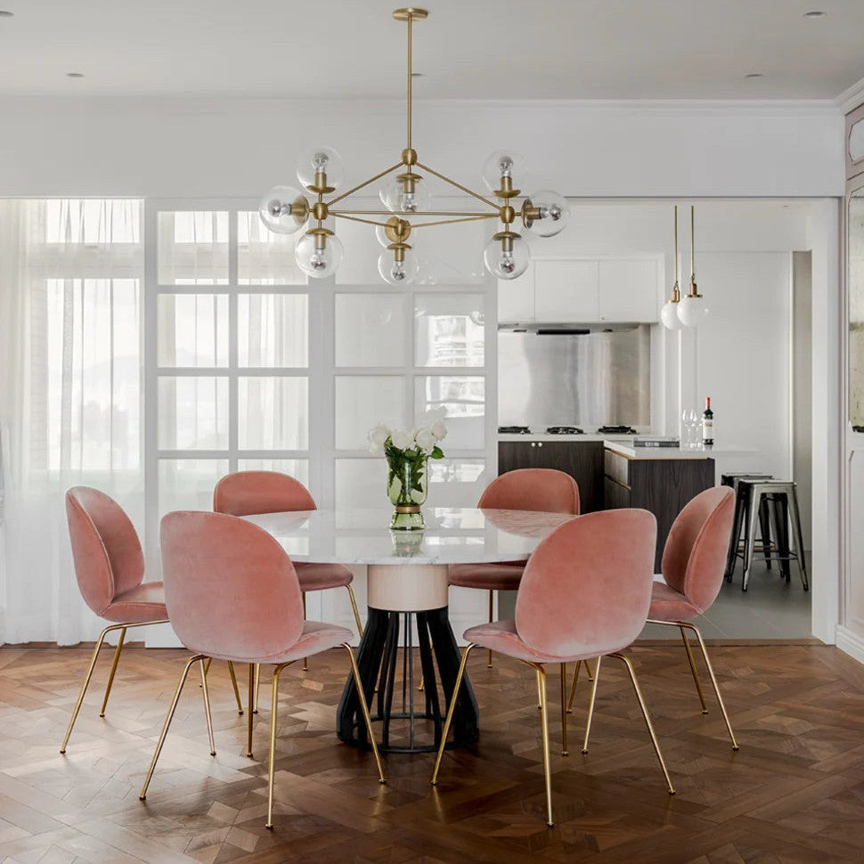 Modo Chandelier 37" - 3 Sided, 10 Globes