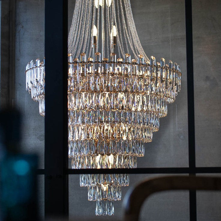 Luxury Modern Multi-tiered Crystal Chandelier for Staircase/Foyer