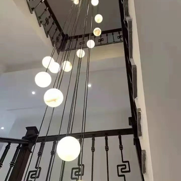 Alabaster Global Wavy Chandelier