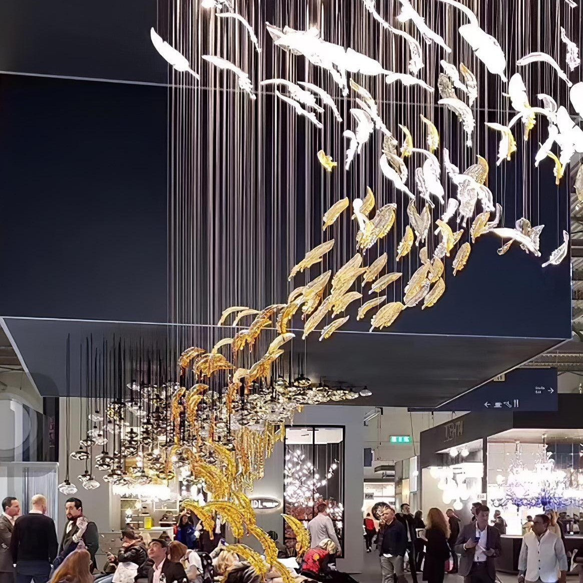 Glass Feathers Chandelier