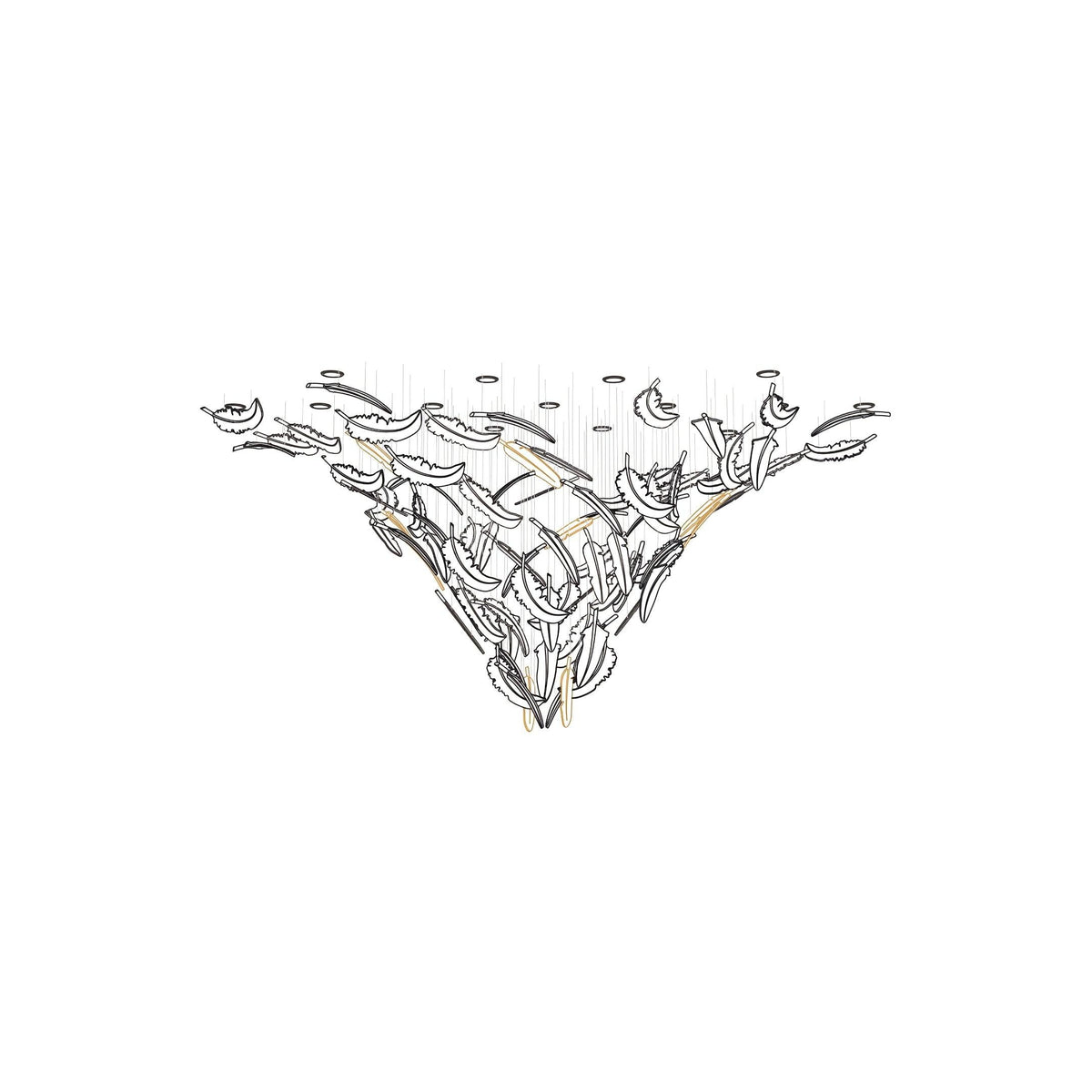 Glass Feathers Chandelier