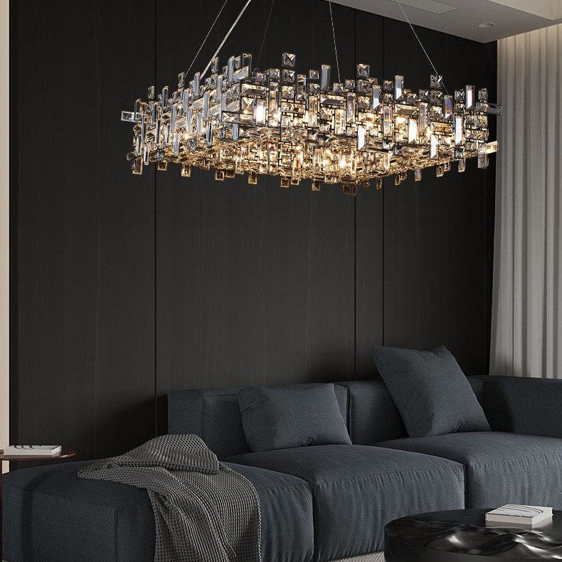New Italian Style Light Luxury Villa Duplex Designer Luxury Crystal Chandelier for Dining/Living Room/Bedroom