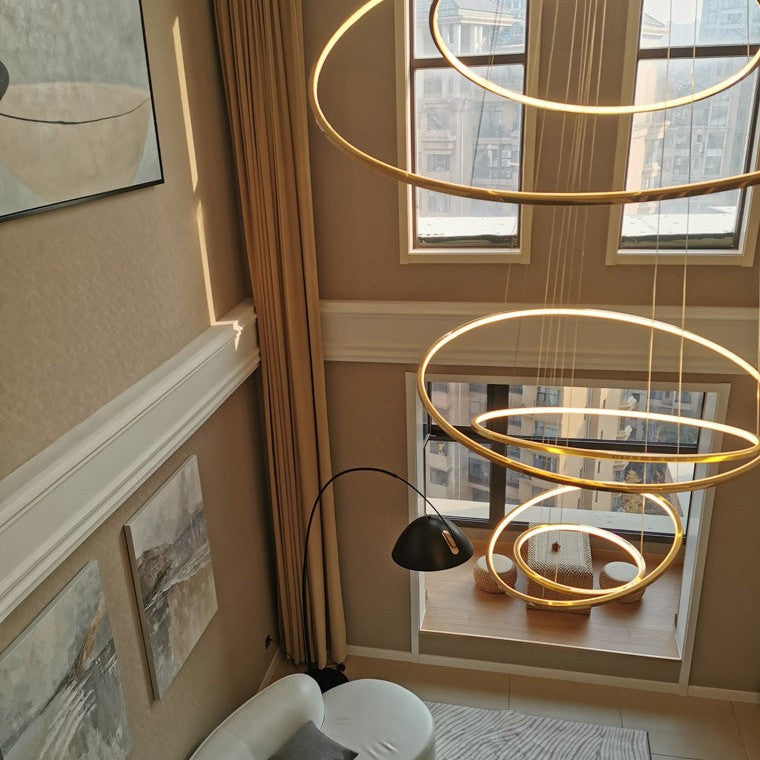 WOMO Large Tiered Ring LED Foyer Chandelier-WM2160