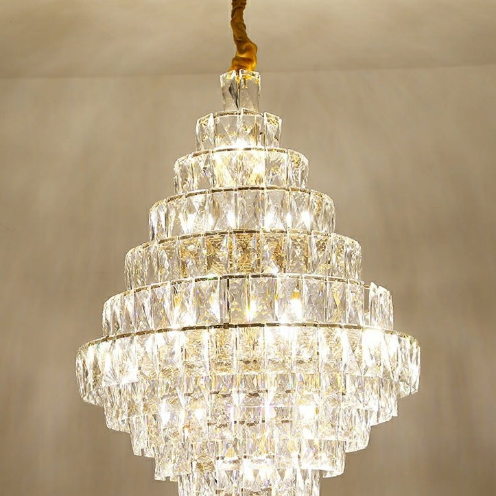 Extra Large Foyer Pure Crystal Ceiling Light Fixture Living Room Entrance Staircase Chandelier