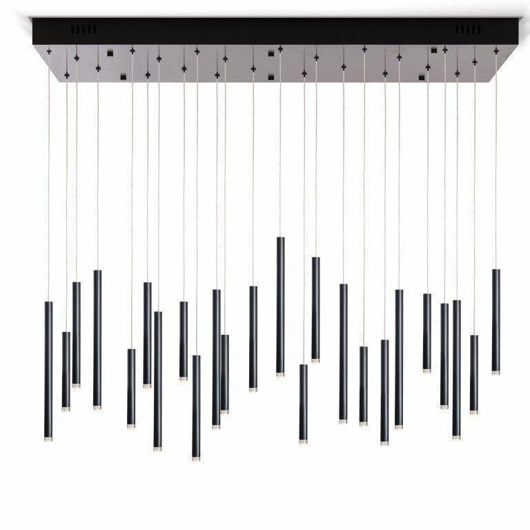 Bellini Rectangular Tri-Tone Tubular Pendant Light Chandelier