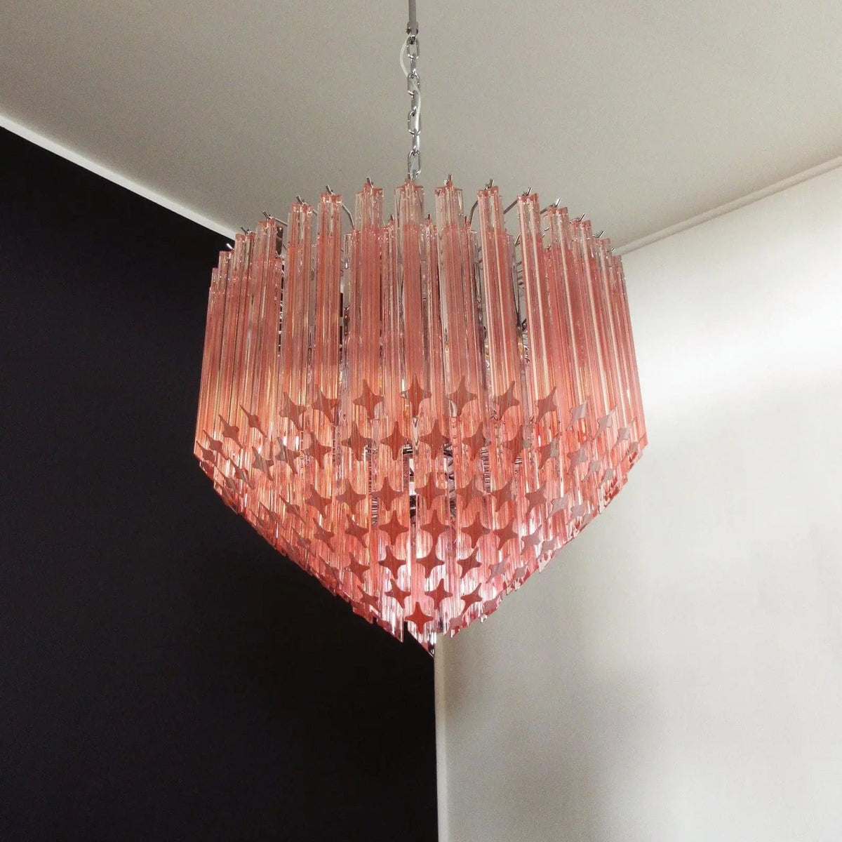 Murano Chandelier – 163 prisms – Pink