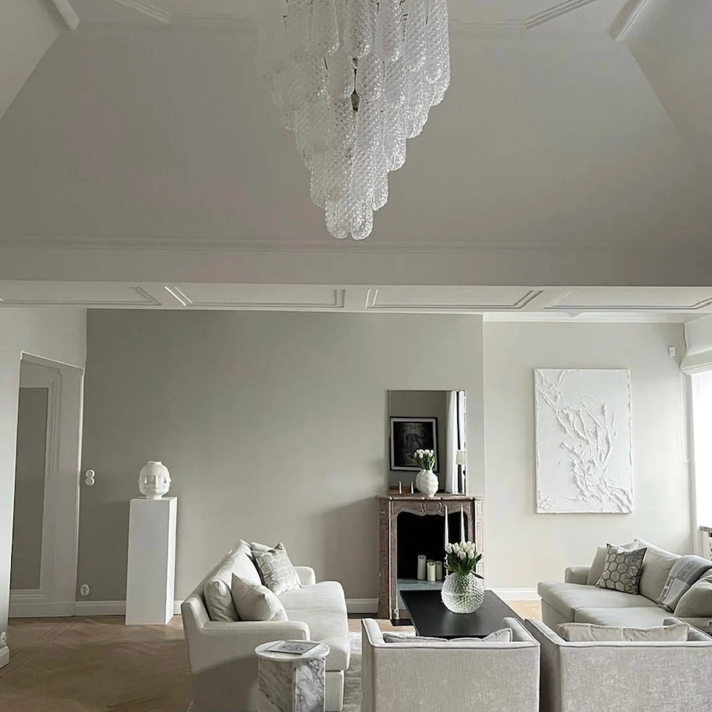 Murano Chandelier – Drop – 52 glasses – Transparent