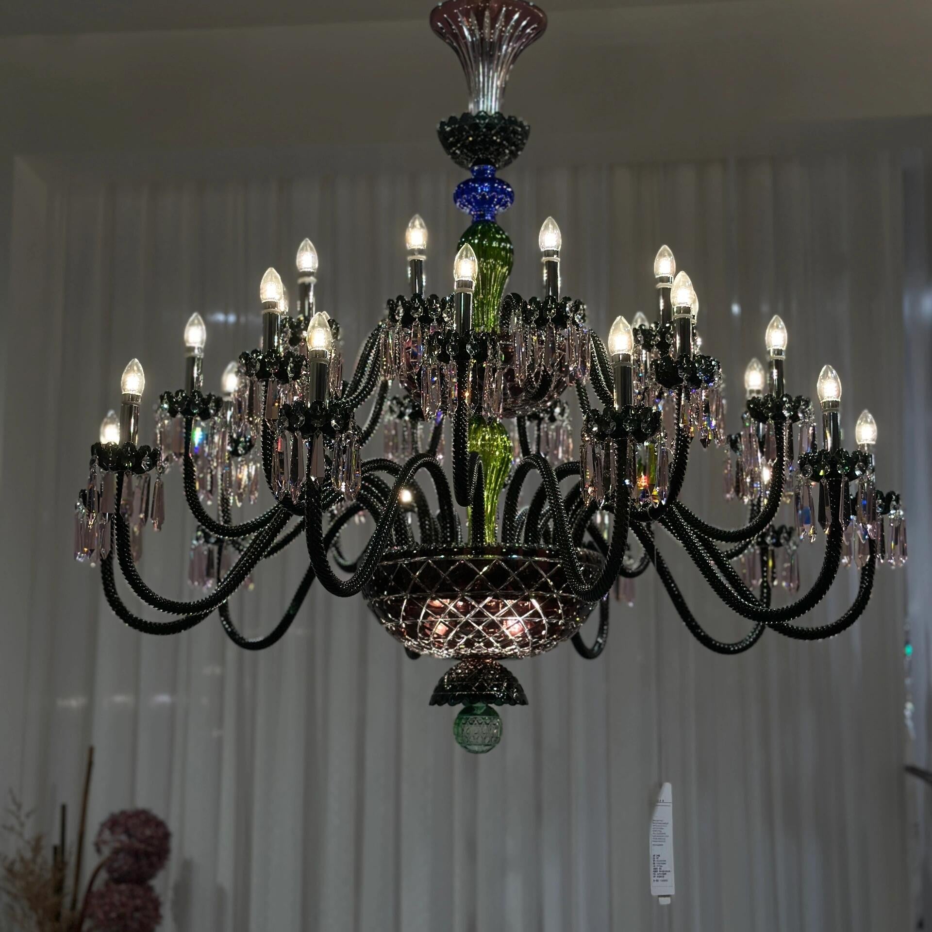 Luxury Empire Colorful Crystal Chandelier for Living Room/Bedroom/Entryway/Hotel/Restaurant