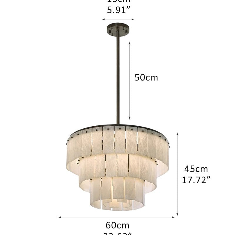 Stairwell Luxury Modern LED High Ceiling Large Alabaster Chandelier