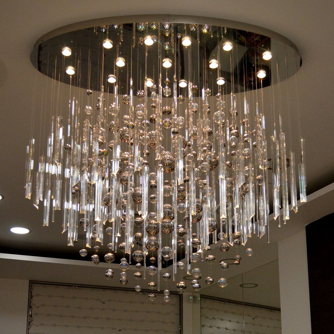 59'' Oval Chandelier for Dining Room Big Modern Glass Bubble Chandelier