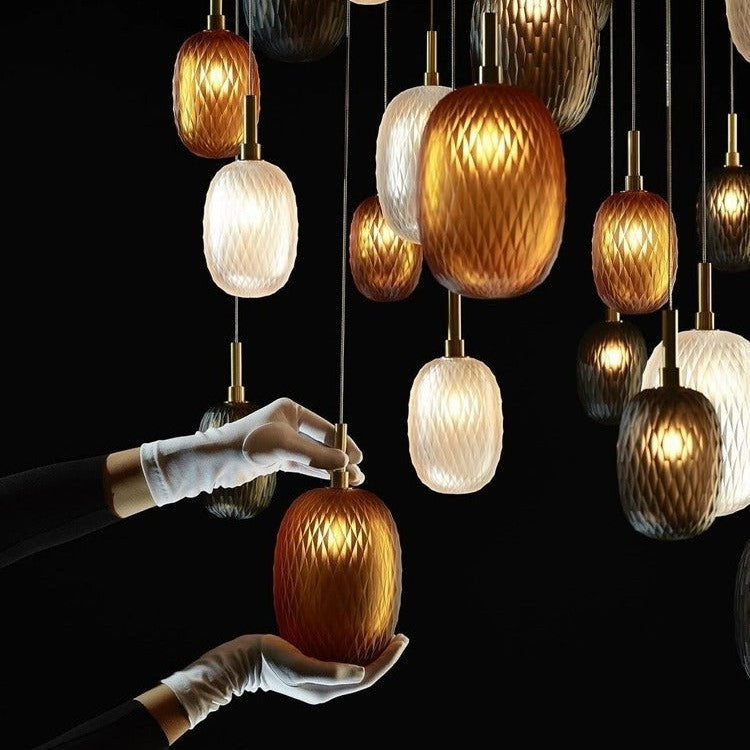 Galaxy Chromatic Gem Drop Spiral Chandelier