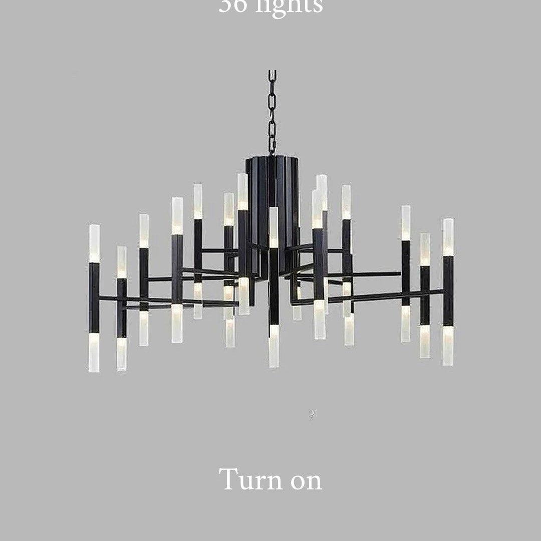 Deniselamp® Gold/Black Postmodern LED Chandelier For Living Room, Lobby, Restaurant