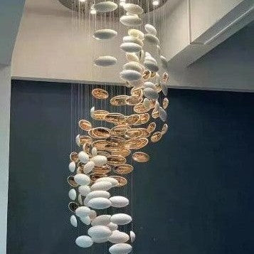 Modern Artistic Unique Golden Dragon Egg Pendant Ceiling Light Fixture for Staircase/ Sales Center/ Hotel