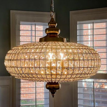 French Empire Vintage Bead Ellipsoid Crystal Chandelier for Living Room/Bedroom