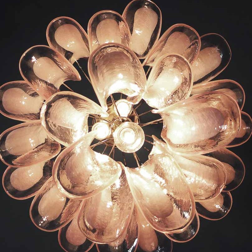 Murano Chandelier – 26 petals – Pink