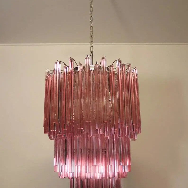 Murano Chandelier – 184 prisms – Pink
