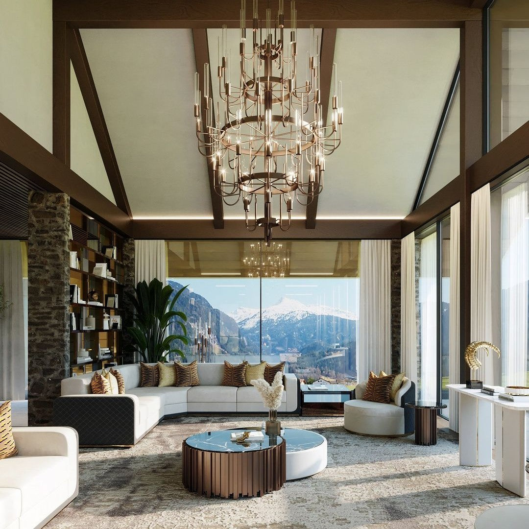 Luxury 5-Tier Crystal Rods Luxury Gala Chandelier