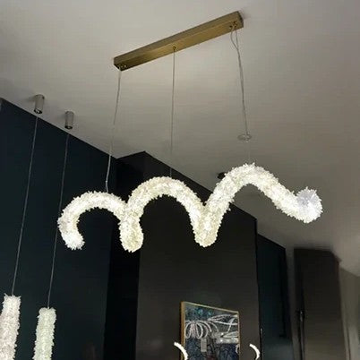 Modern Artistic Spring-shaped Natural Crystal Chandelier Modern Artistic Spring-shaped Natural Crystal Chandelier for Dining Room/Kitchen Island/Low Ceilings
