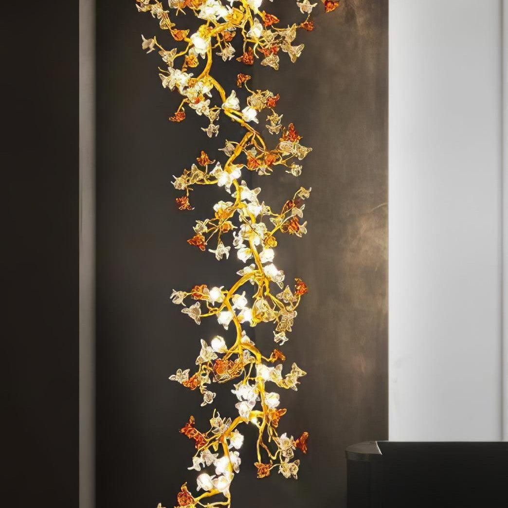 Brass Maple Branch Chandelier