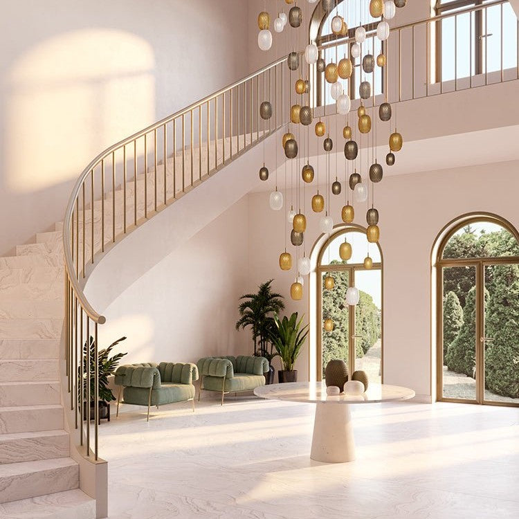 Galaxy Chromatic Gem Drop Spiral Chandelier