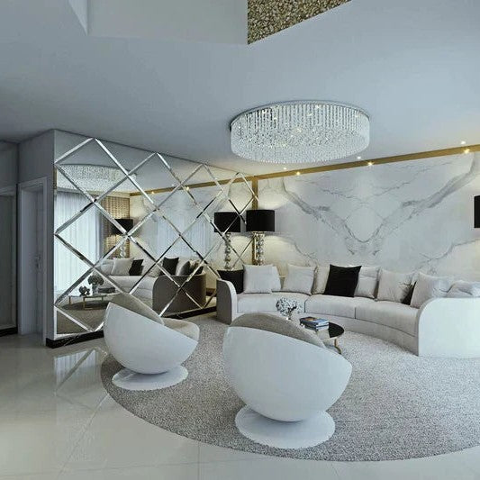 Light Luxury Round/Oval Flush Mount Crystal Chandelier