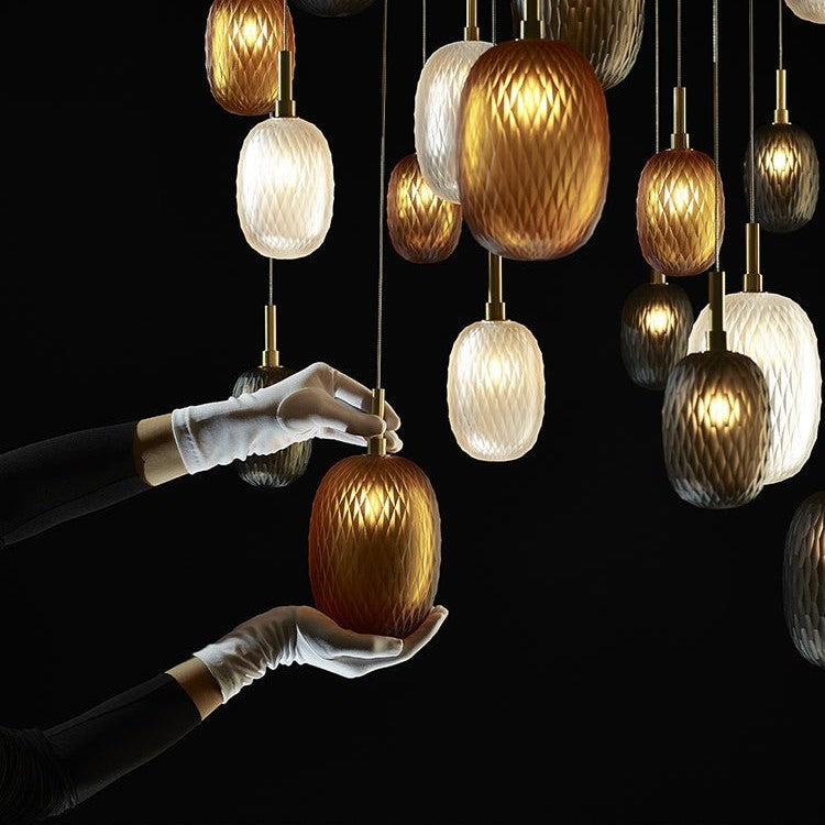 Galaxy Chromatic Gem Drop Spiral Chandelier