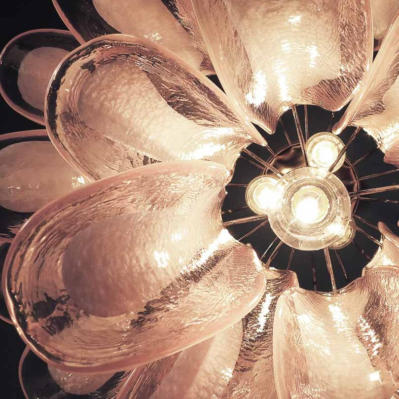 Murano Chandelier – 26 petals – Pink