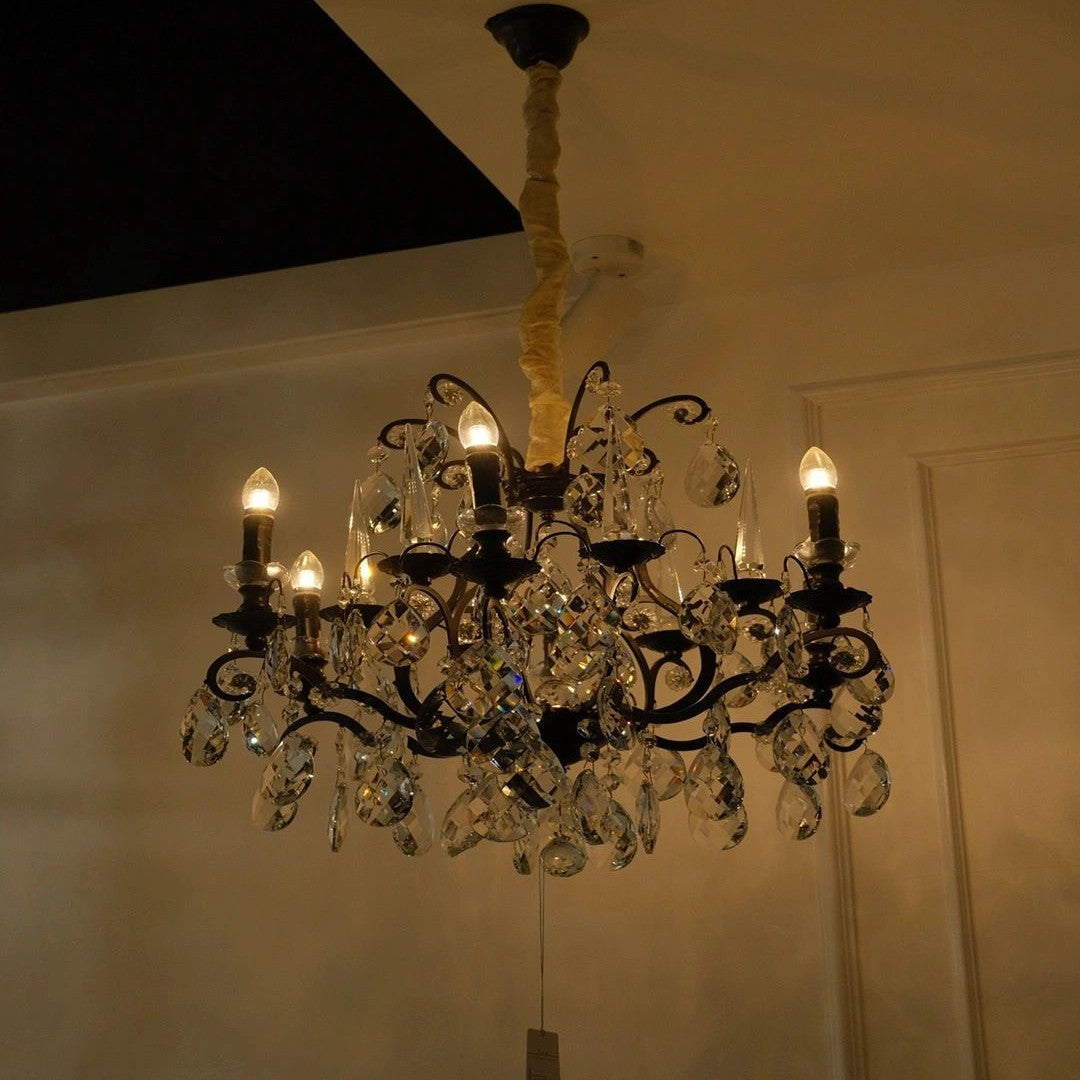 Classic European-style New Crystal Chandelier in Black Finish