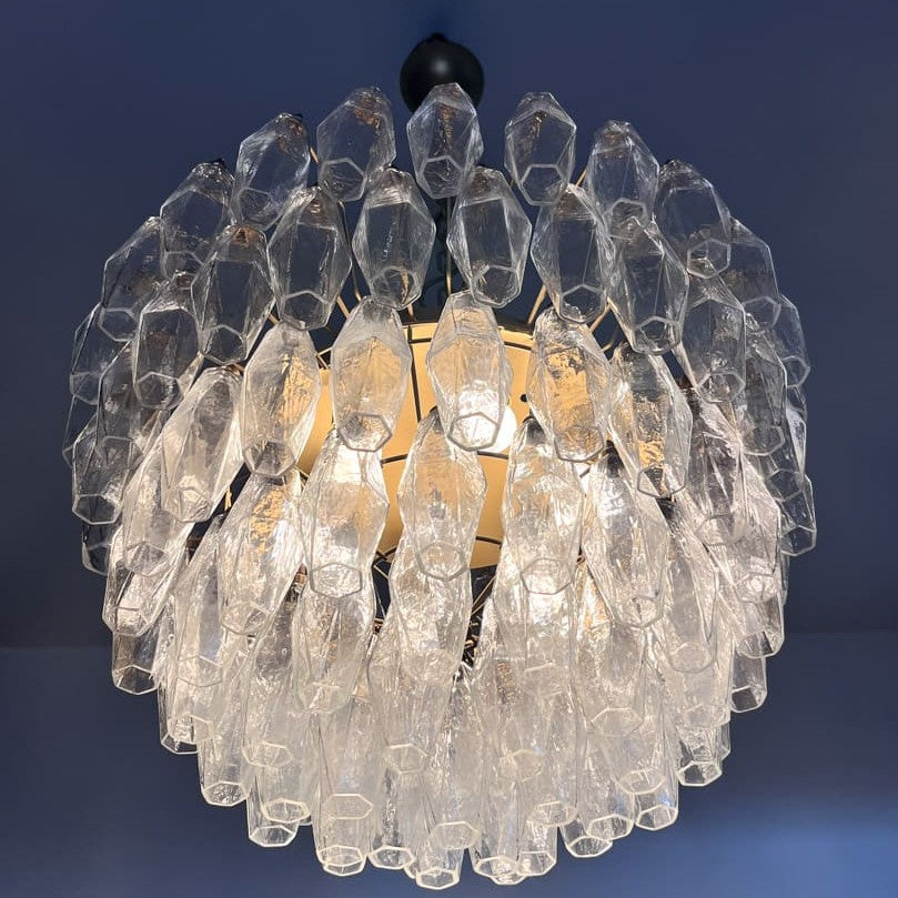Murano Chandelier – Poliedri – 111 glass – Transparent