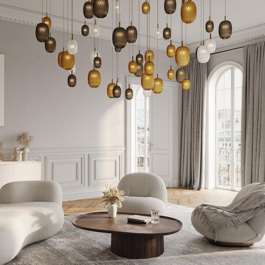 Galaxy Chromatic Gem Drop Spiral Chandelier