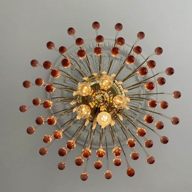 Vintage – Murano Teardrops Chandelier – 70s – Pink prisms