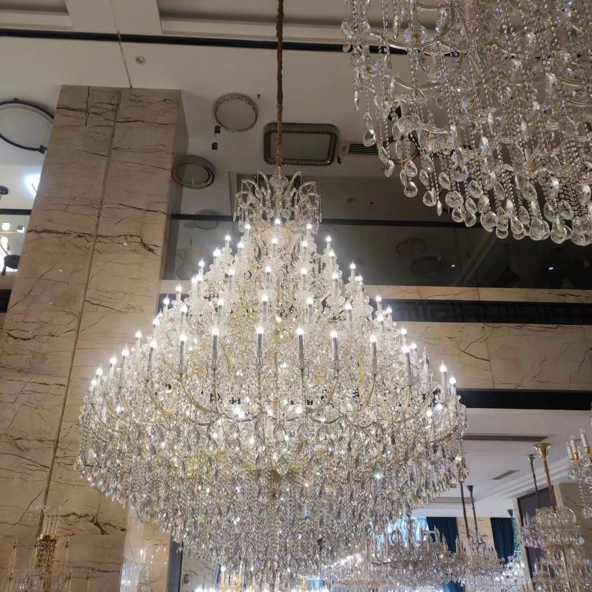 Extra Large Multi-tiered Candle Light Crystal Chandelier for Hotel/Restaurant
