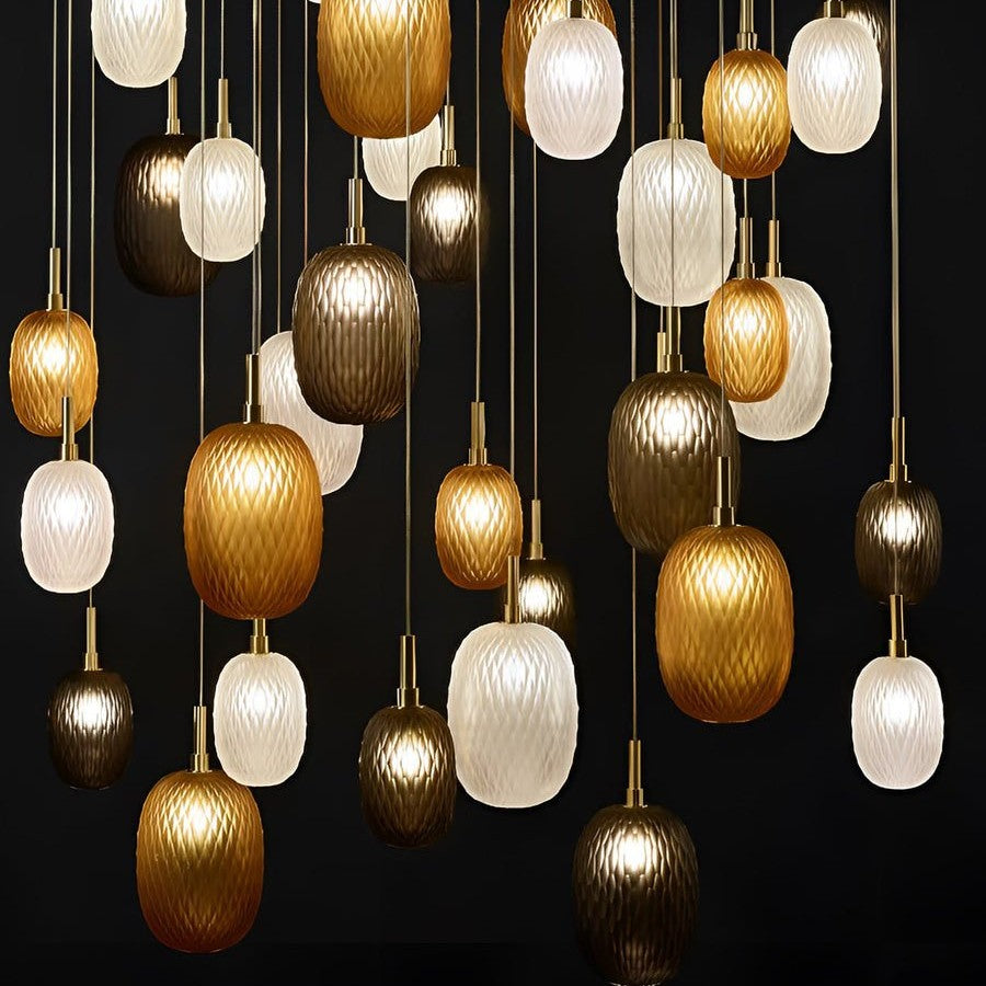 Galaxy Chromatic Gem Drop Spiral Chandelier