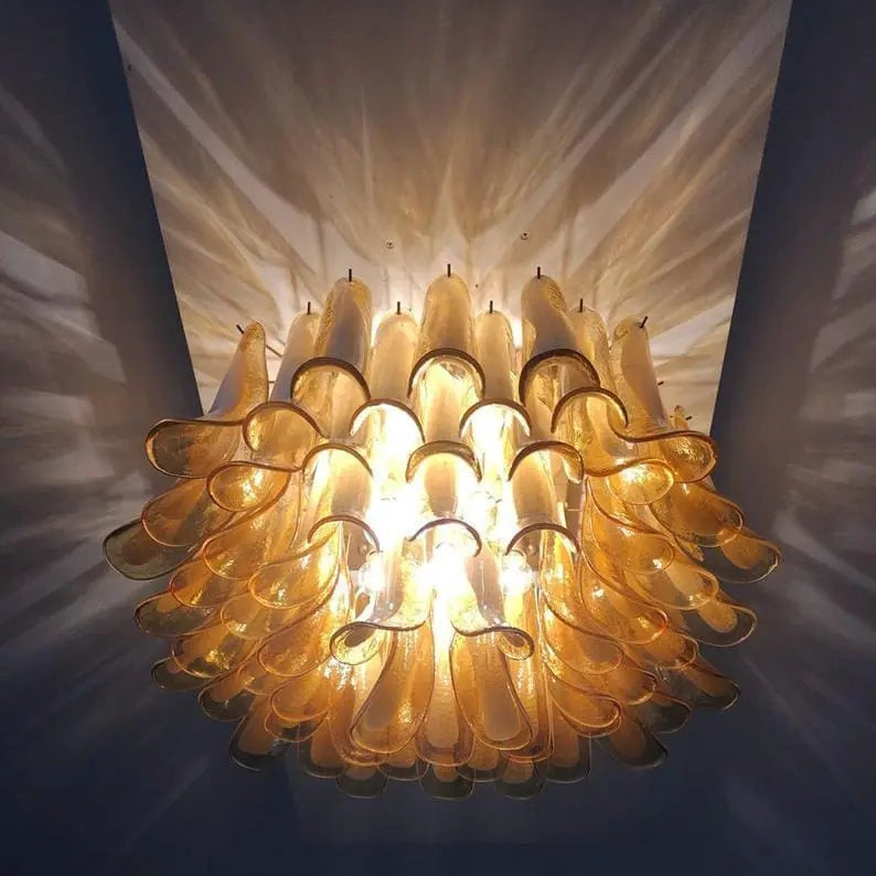 Murano Chandelier – 64 petals – Caramel