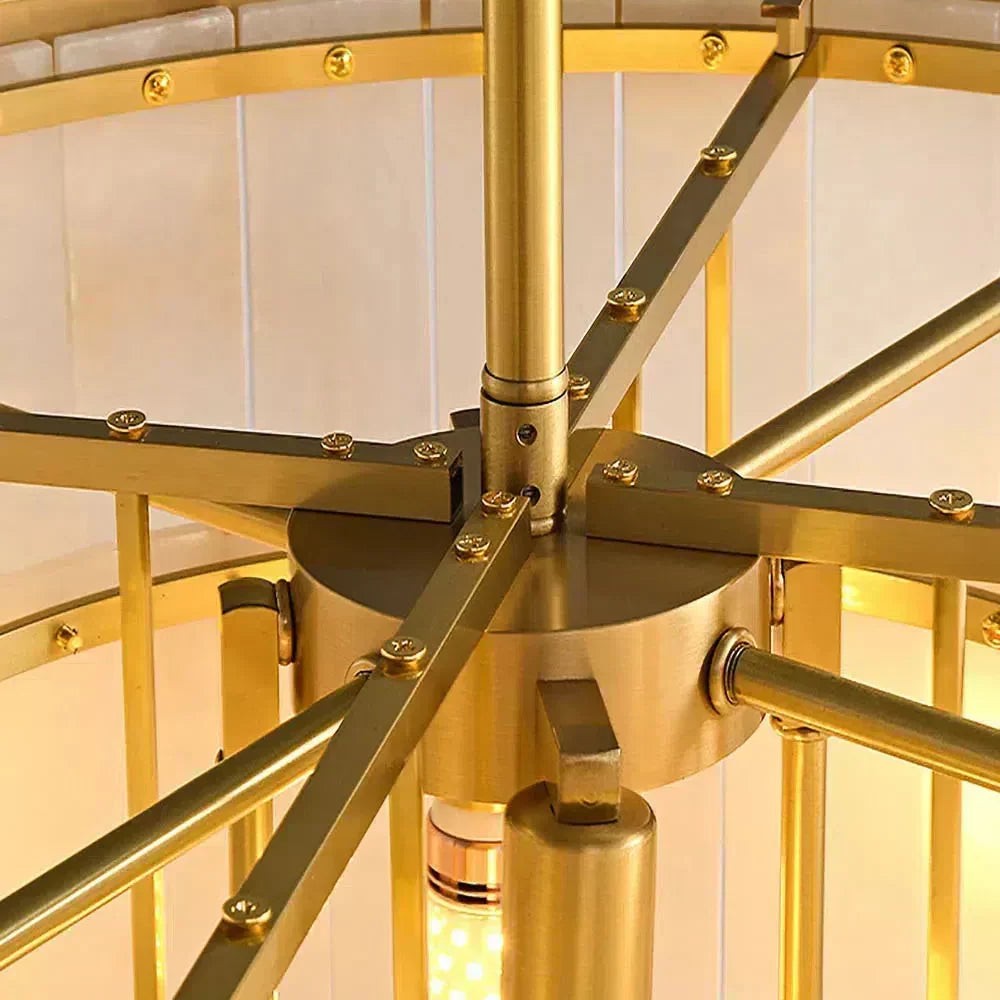 Modern Alabaster Tiered Chandelier